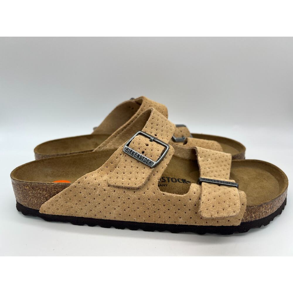 Birkenstock Arizona Suede Embossed New Beige Size W11/M9 - Picture 12 of 12